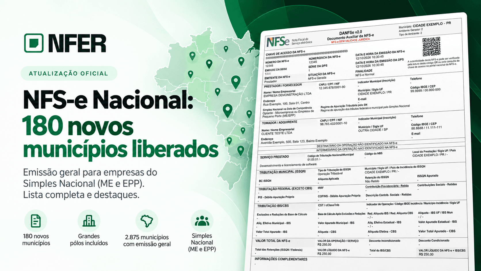 NFS-e Nacional: 180 Novos Municípios Liberam Emissão Geral para o Simples Nacional (Lista Completa e Destaques)